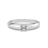 Bezel Setting Emerald Diamond Ring